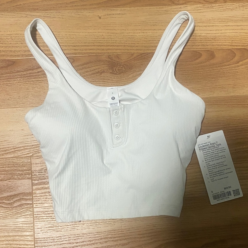 lululemon athletica White Ribbed Tank Crop